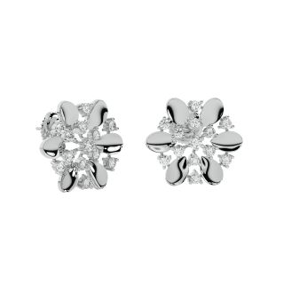 Kacey Round Diamond Stud Earrings